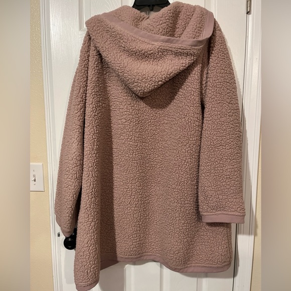 Cozy All Day Dusty Pink Open Front Sherpa Style Cardigan Women’s 2X - Picture 3 of 14